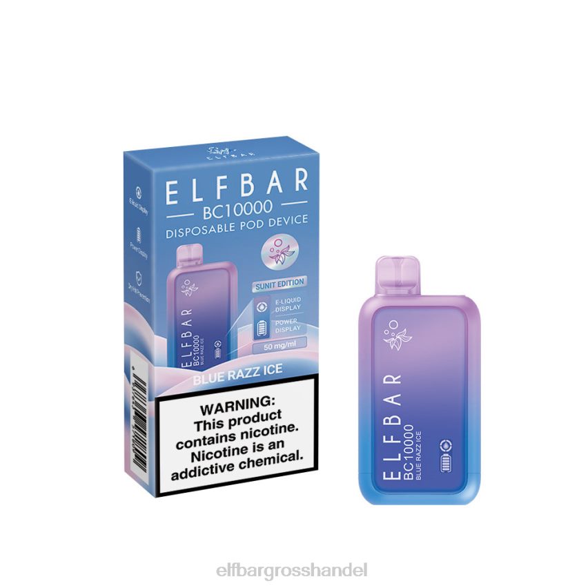 ELFBAR Deutschland Kontakt | ELFBAR Einweg-Vaporizer, neu, BC10000, 10000 Züge blaues Razz-Eis VRHLDB36