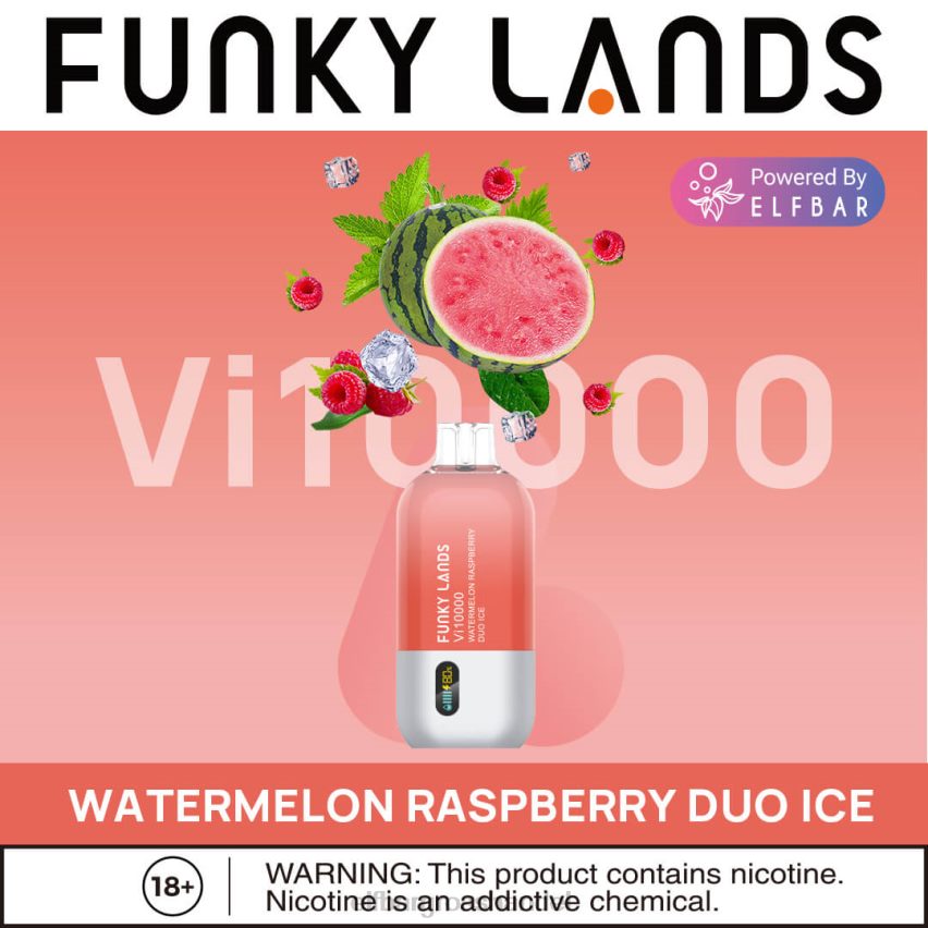 ELF BAR 600 Großhandelspreis | ELFBAR Funky Lands Best Flavour Einweg-Vape VI10000 Iced-Serie Wassermelone-Himbeer-Duo-Eis VRHLDB152