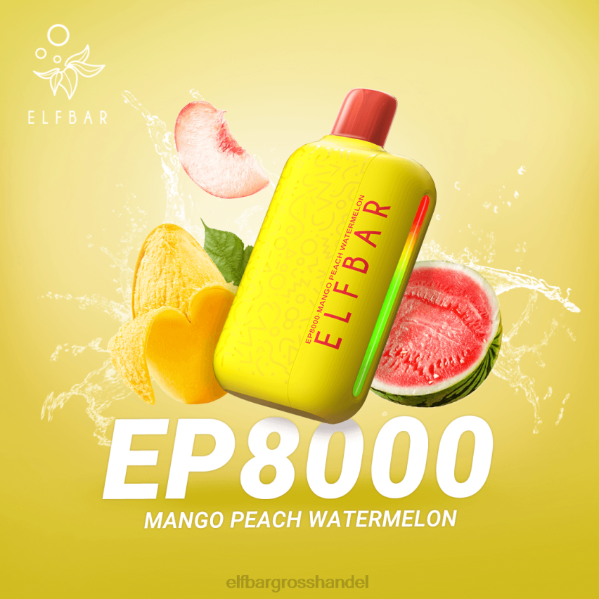 ELF BAR Deutschland | ELFBAR Einweg-Vapor neue ep8000 Puffs Mango-Pfirsich-Wassermelone VRHLDB71