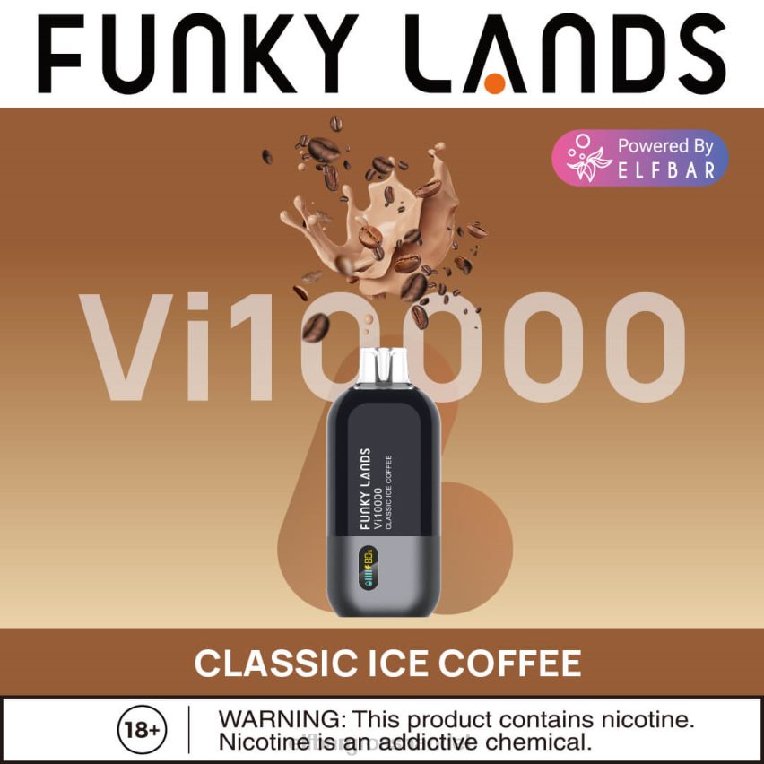 ELF BAR Elfa Akku | ELFBAR Funky Lands Best Flavour Einweg-Vape VI10000 Iced-Serie klassischer Eiskaffee VRHLDB155