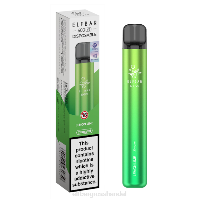 ELF BAR Elfa Pods Nikotinfrei | Elfbar 600v2 Einweg-Vaporizer – 20 mg 860Z15 Zitronenlimette