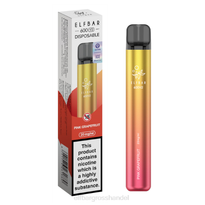 ELF BAR Großhandel | Elfbar 600v2 Einweg-Vaporizer – 20 mg 860Z19 rosa Grapefruit