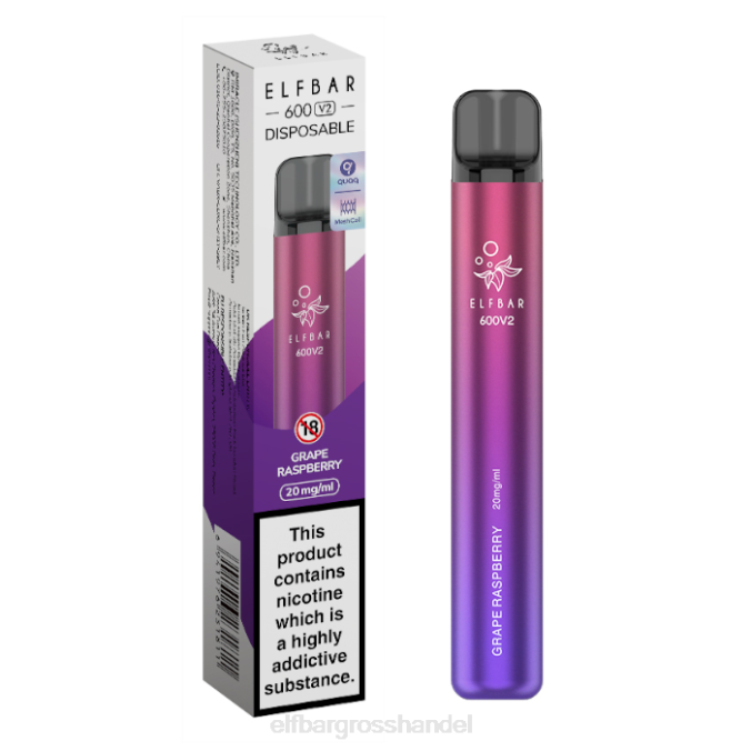 ELF BAR Großhandel Preis | Elfbar 600v2 Einweg-Vaporizer – 20 mg 860Z24 Traubenhimbeere