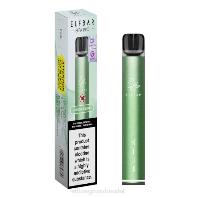 ELFBAR Großhandel Deutschland | Elfbar Elfa Pro Pod Kit – wiederaufladbar 860Z76 Twilight Green + Zitrone und Limette vorgefüllte Schote