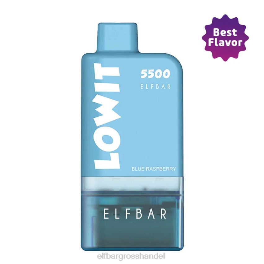 ELF BAR 600 Großhandelspreis | ELFBAR Vorgefülltes Pod-Kit Lowit 5500 2% Nic Blue Raspberry blaue Himbeere + blaue Batterie VRHLDB134