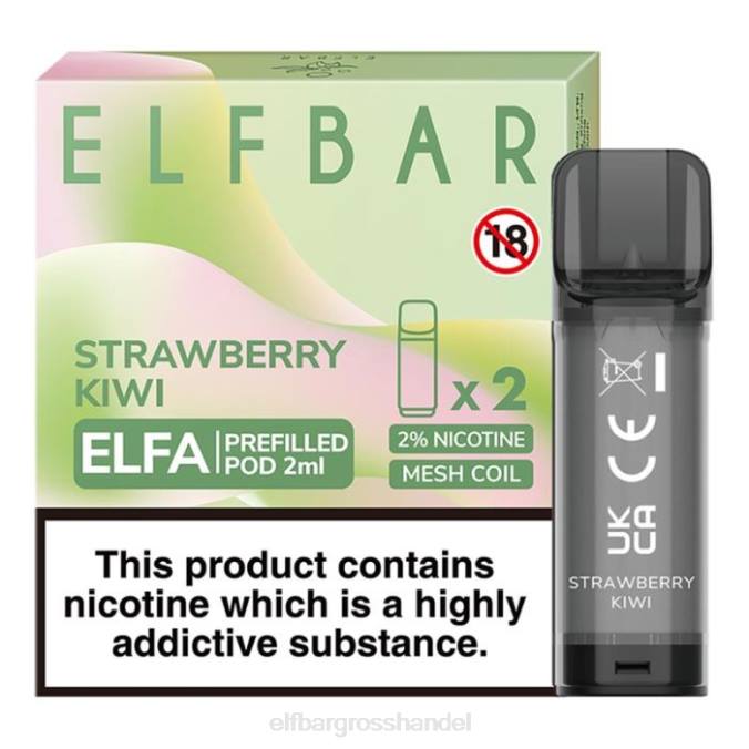 ELF BAR Deutschland | Elfbar Elfa vorgefüllte Kapsel – 2 ml – 20 mg (2er-Pack) 860Z107 Erdbeer-Kiwi