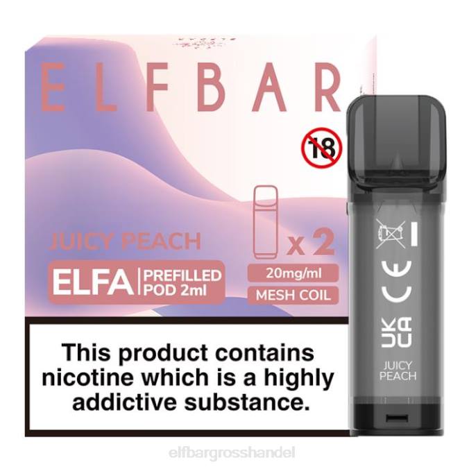 ELF BAR Deutschland | Elfbar Elfa vorgefüllte Kapsel – 2 ml – 20 mg (2er-Pack) 860Z125 saftiger Pfirsich