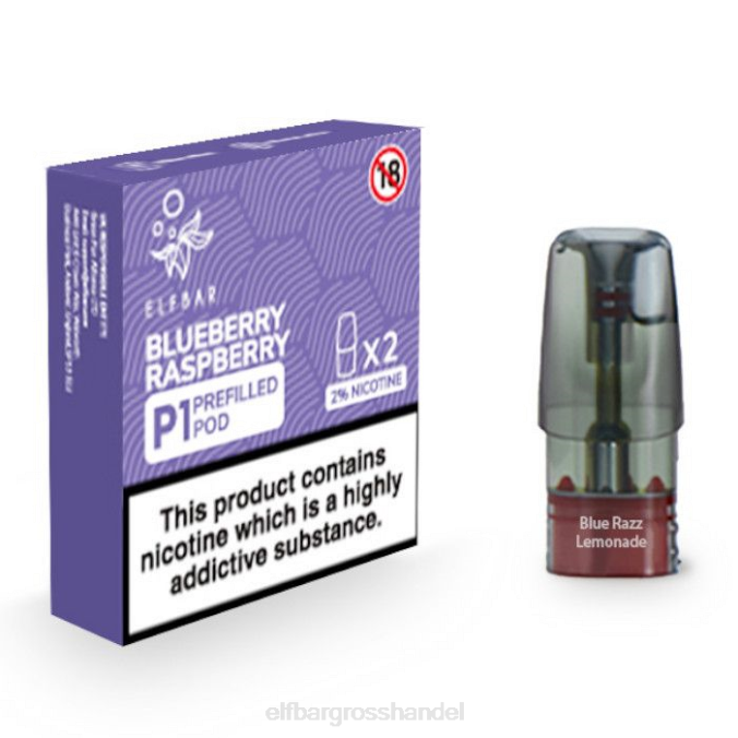 ELF BAR Elfa Pods Kaufen | Elfbar Mate 500 P1 vorgefüllte Kapseln – 20 mg (2 Packungen) 860Z157 Blaubeer-Himbeere