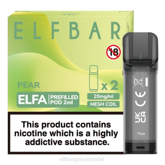 ELF BAR Elfa Pods Nikotinfrei | Elfbar Elfa vorgefüllte Kapsel – 2 ml – 20 mg (2er-Pack) 860Z123 Birne